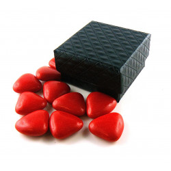 Mini Boîte Coeur Gros Coeurs Chocolat Noir Dragéifiés