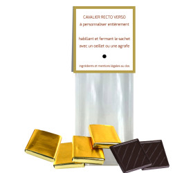 Sachet Cavalier Carrés Chocolat Noir