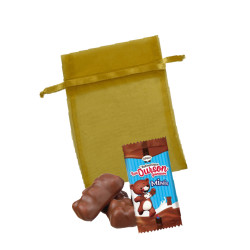 Sachet Organdi PM Oursons Guimauve Chocolat